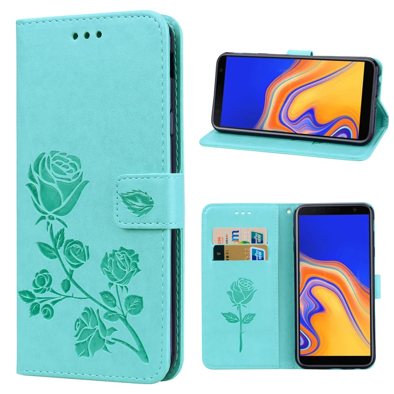 Флип-кошелек из искусственной кожи чехол для телефона Samsung J4 J6 Plus J8 2018 рельефный