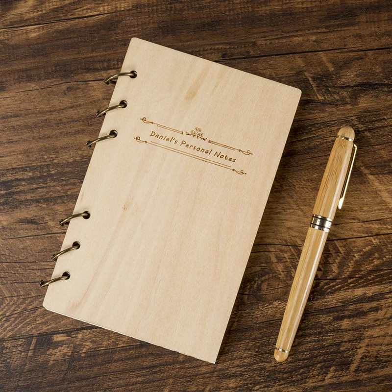 Персональный журнал винтажный Деревянный блокнот ручной работы для офиса личный