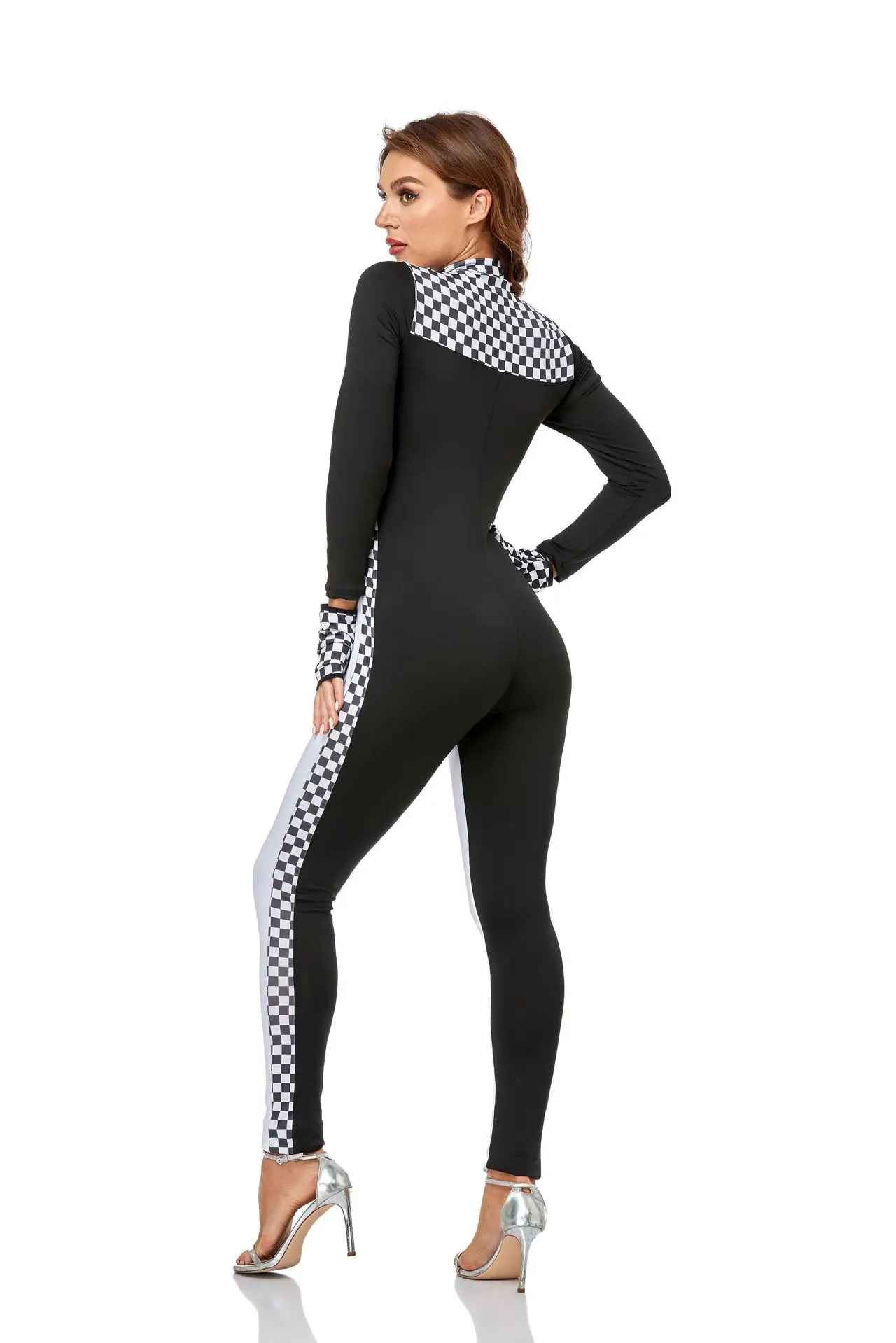 racecar girl game model uniform F1 motorcycle sexy cheerleader outfit tight long sleeve jumpsuit