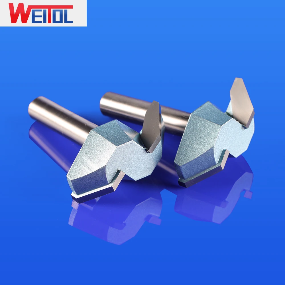 Weitol 1 шт. 1/2 дюйма 12 7 мм ЧПУ фреза для обработки дерева с плоским дном V-образной
