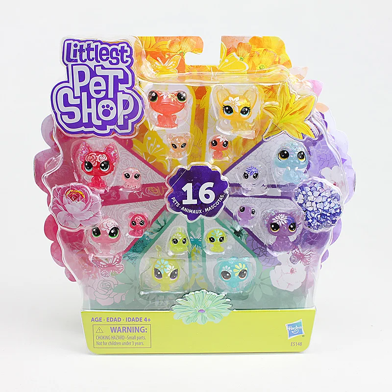 

16Pcs/Set Hasbro Littlest Pet Shop LPS Action Figure Cute Pet Shop Flowers Party Animal Dolls Collectible Frog Cat Model Toys