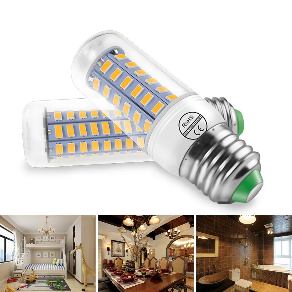 

Светодиодные лампы E27, E14, 110 В, 220 В, для светильник щения, лампа-кукуруза SMD 5730, 24, 36, 48, 56, 69, 72, светодиодные лампы s для домашнего освещения, внут...