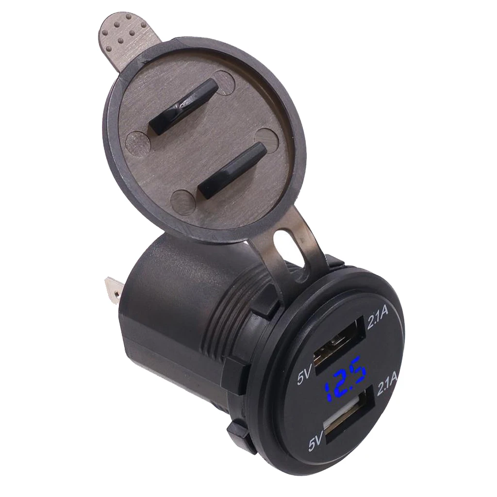 4.2A двойное автомобильное зарядное устройство USB с синим светодиодным цифровым