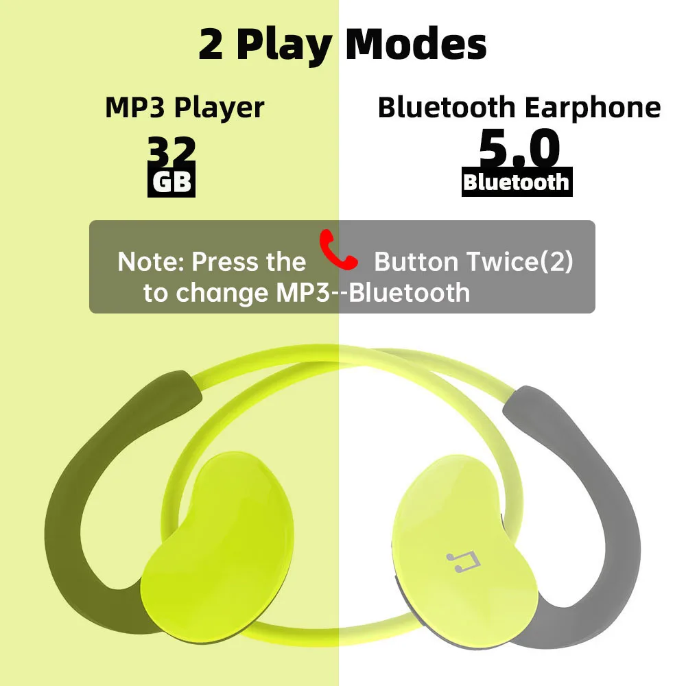Tanie Arikasen Sport Odtwarzacz MP3 Słuchawki 32 GB Wodoodporne Słuchawki Bluetooth 10 Godzin Bezprzewodowy Zestaw Słuchawkowy Z Mikrofonem Stereo