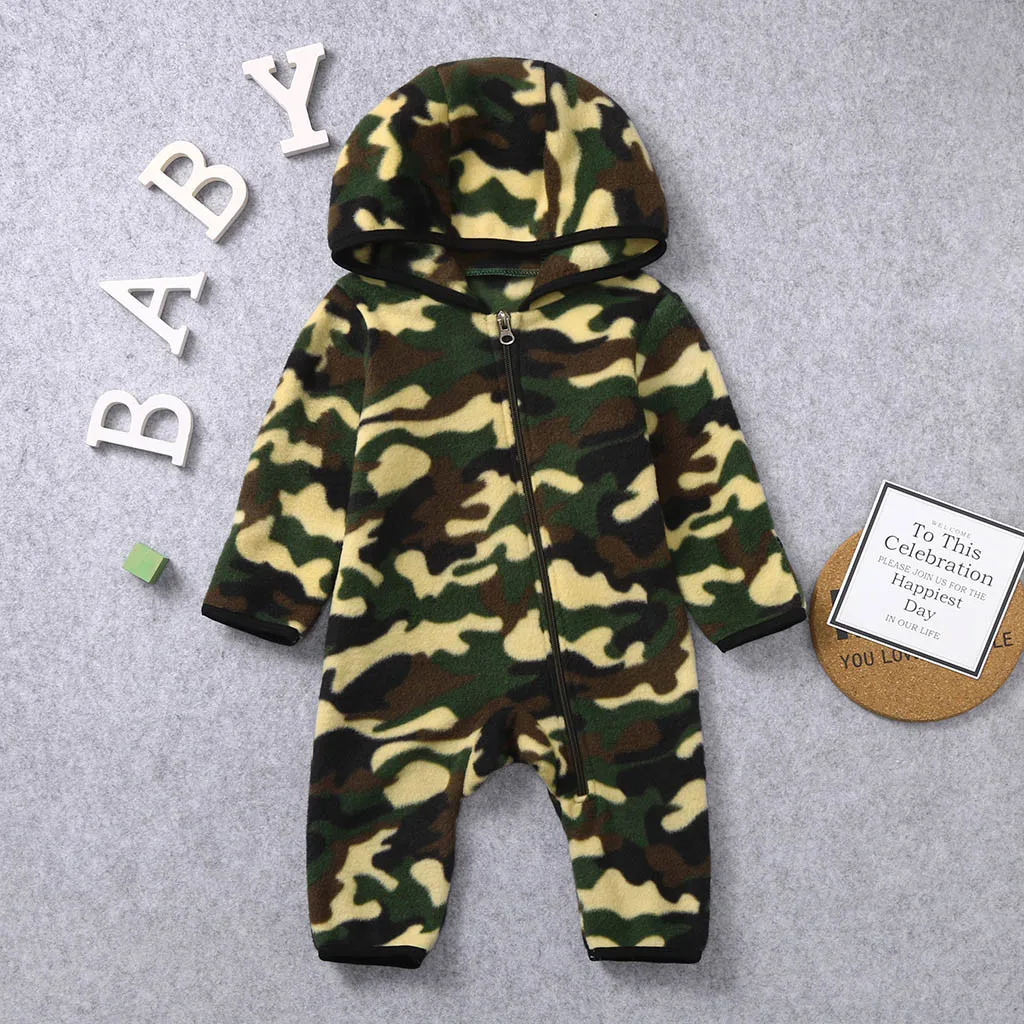 Детский флисовый комбинезон на молнии с капюшоном|Ромперы| |