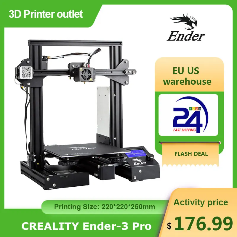 CREALITY Ender 3 Pro 3D принтеры DIY Kit 220*220*250 мм печати Размеры i3 Ptinter возобновить Мощность