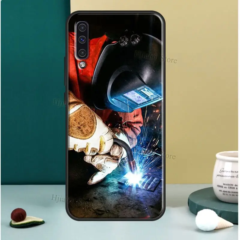 welder welding hot metal worker case for samsung a52 a72 a12 a32 a42 a10 a30 s a40 a50 a70 a21s a20e a11 a31 a71 a51 cover free global shipping