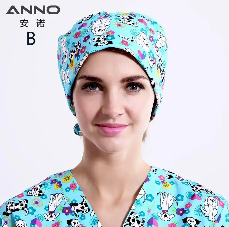 B-KeAiGou-Cap ANNO Medical caps Red Cotton Short/Long Hair Surgical Surgeon's Surgery Hat Hospital Doctor Nurse Hat Men Scrub Hats With Mask - Цвет: B-KeAiGou-Cap
