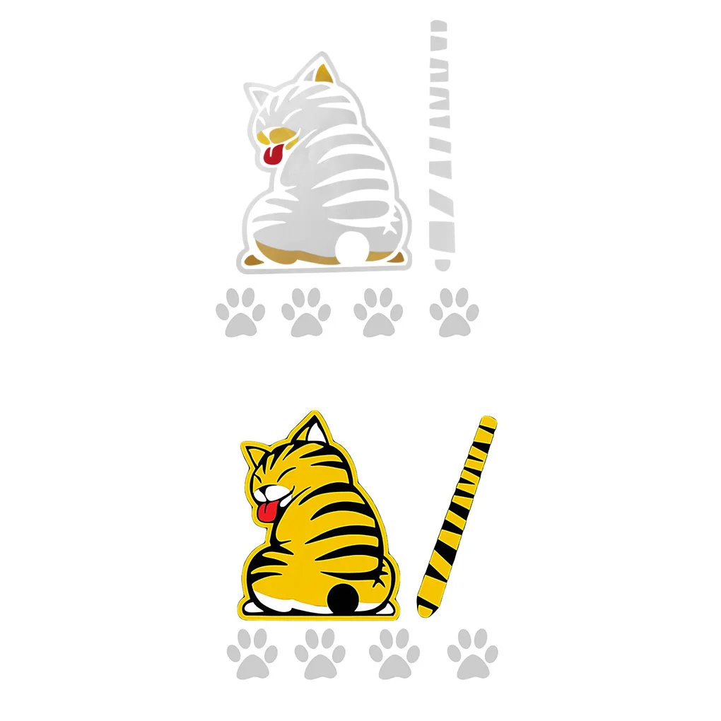 Передвижной рисунок кошки автомобильная наклейка на заднее стекло