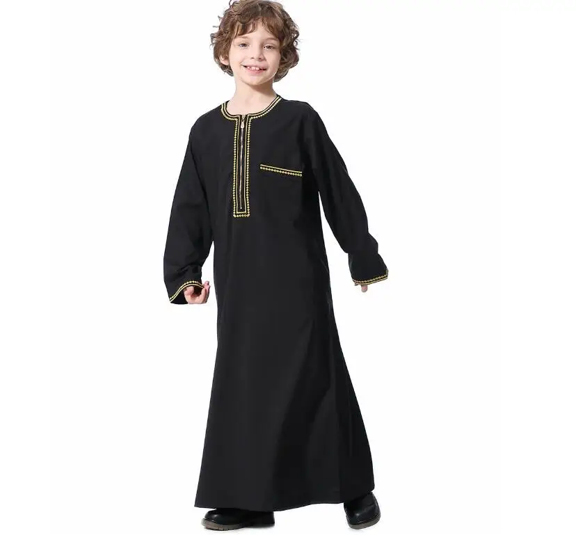 Мусульманский кафтан для мальчиков индийская Курта arabe enfant abayat мусульманская