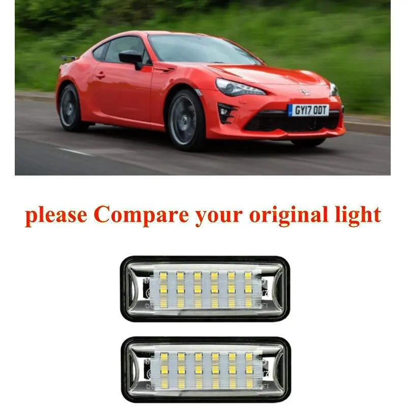 

2pc Car Accessories Special Car License Plate Light Lamp For Toyota 86 GT-86 FT-86 (NC6) 2012-up canbus error free