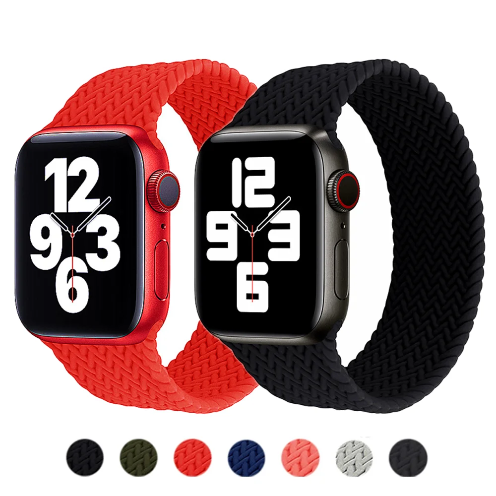 

Silicone strap for apple watch band 44mm 40mm 42mm 38mm Solo loop watchband smart watch bracelet correa iwatch serie SE 6 5 4 3