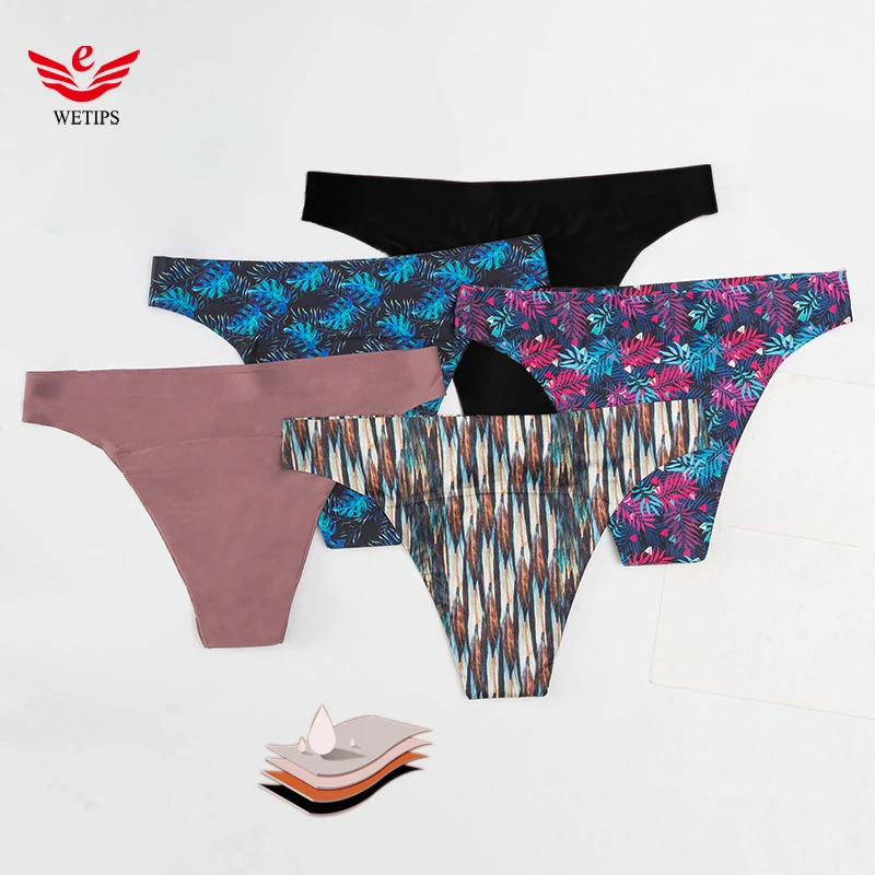 

5 шт./упаковка, женские бесшовные трусики-танга