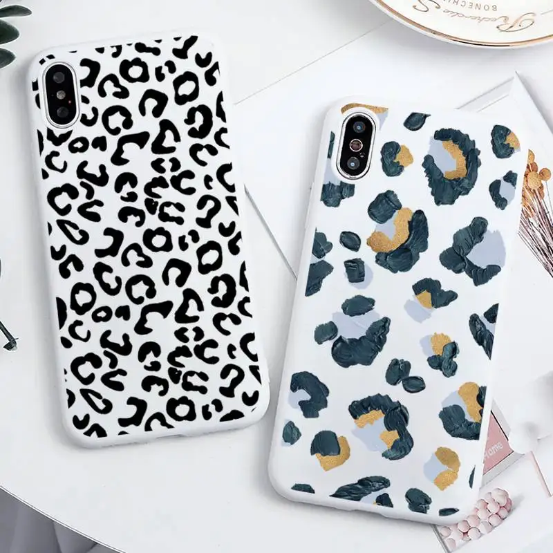 

Leopard fashion pattern color Phone Case Candy Color for iPhone 6 7 8 11 12 s mini pro X XS XR MAX Plus