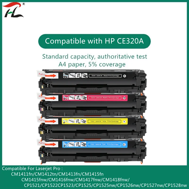 YLC совместимый тонер картридж 540A CB540A CB541A CB542A CB543A для принтера HP Color LaserJet CP1215 CP1515n