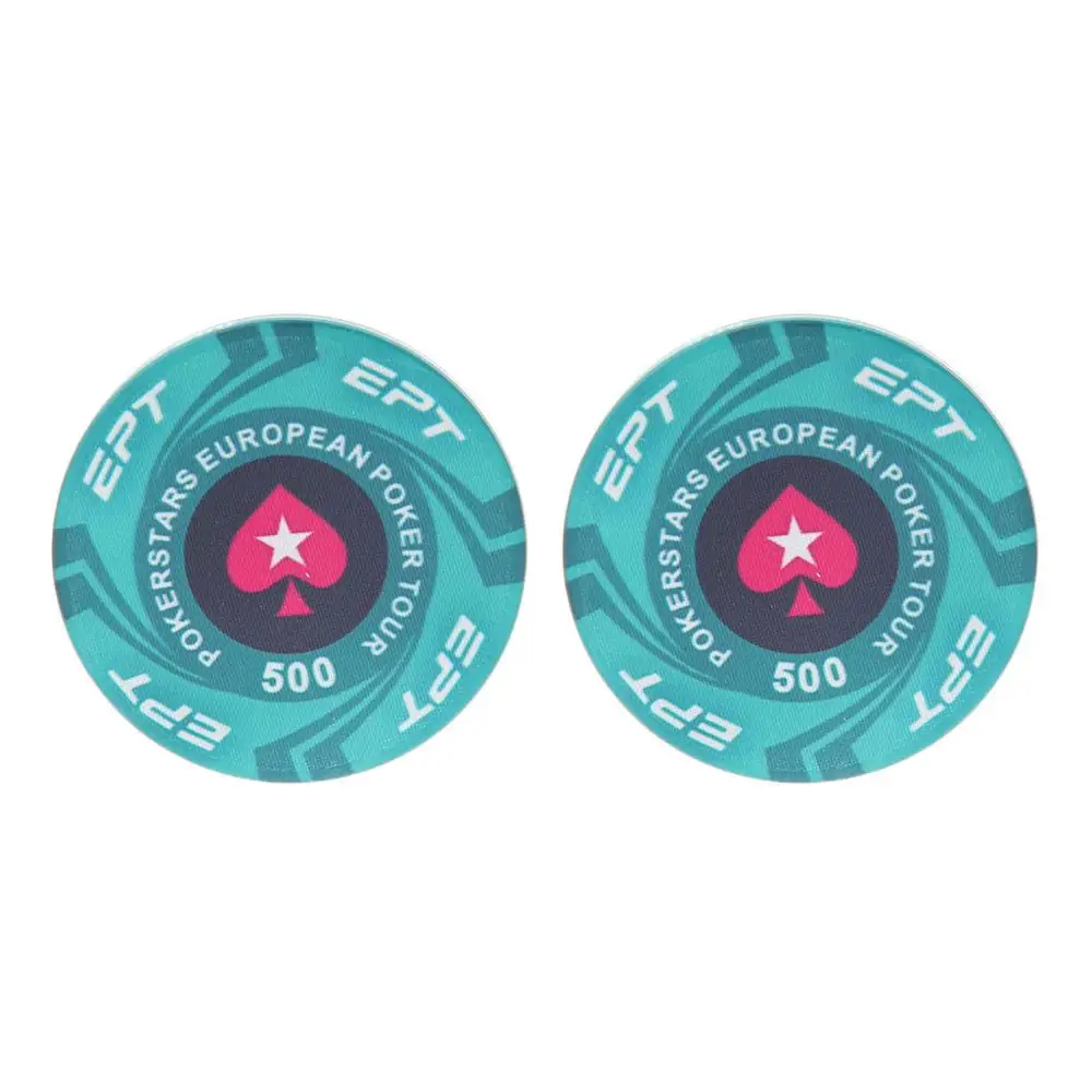 2шт EPT керамические покерные фишки европейские Pokers Tour Texas Hold'em монеты казино 4 см - Цвет: 500