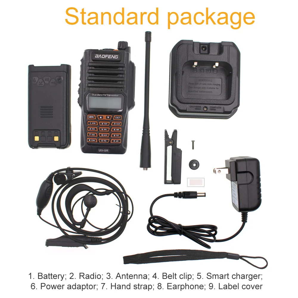 Фото 2 шт. BaoFeng UV-9R Plus водонепроницаемый портативная рация 8 Вт UHF VHF Двухдиапазонный IP67 HF 2 шт. BaoFeng UV-9R Plus водонепроницаемый портативная рация 8 Вт UHF VHF Двухдиапазонный IP67 HF