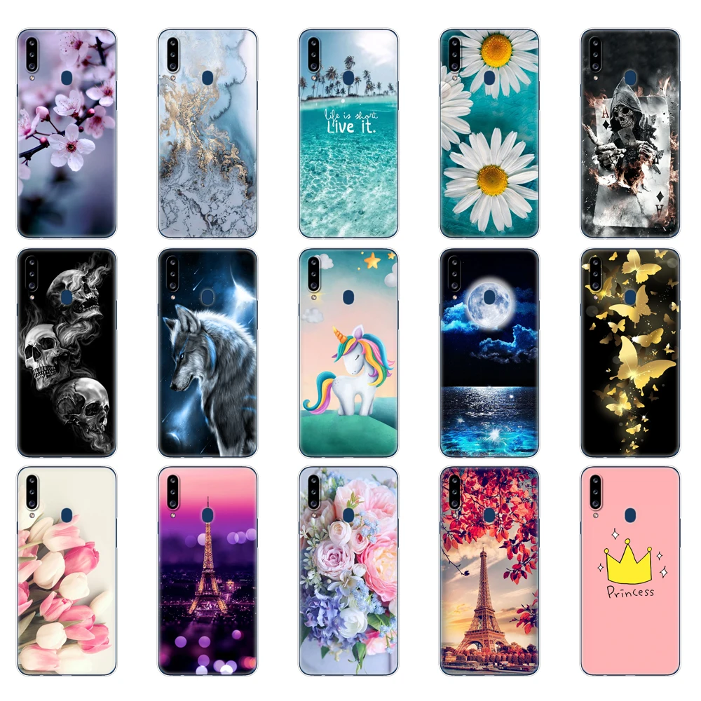 Case For Samsung Galaxy a20s Case Galaxy a20s Case Silicone Bumper For Samsung A20s A 20s a207 SM-a207f Cover Soft Fundas flower
