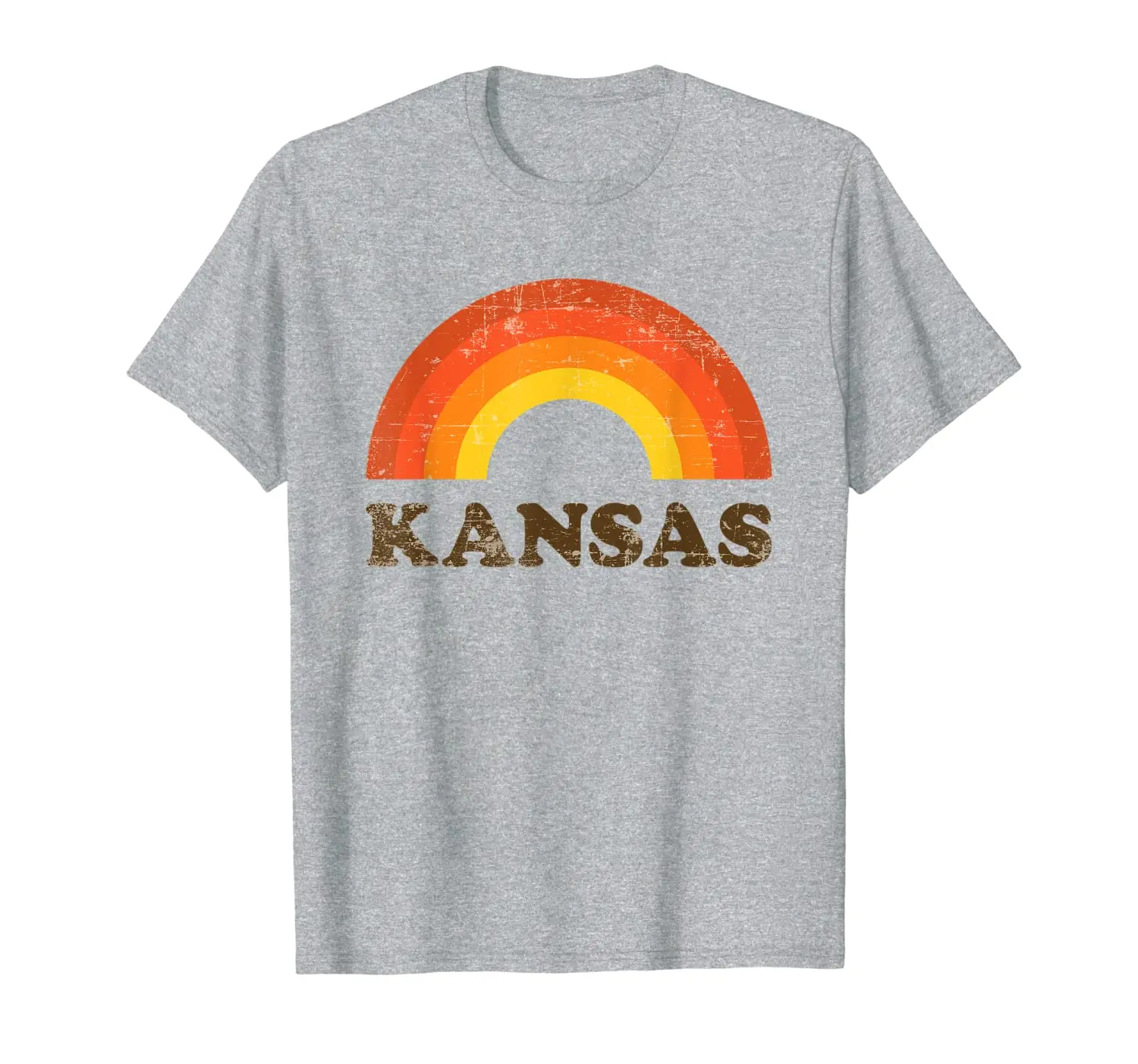 

Retro Vintage Kansas Souvenir 70s Rainbow Distressed Style T-Shirt