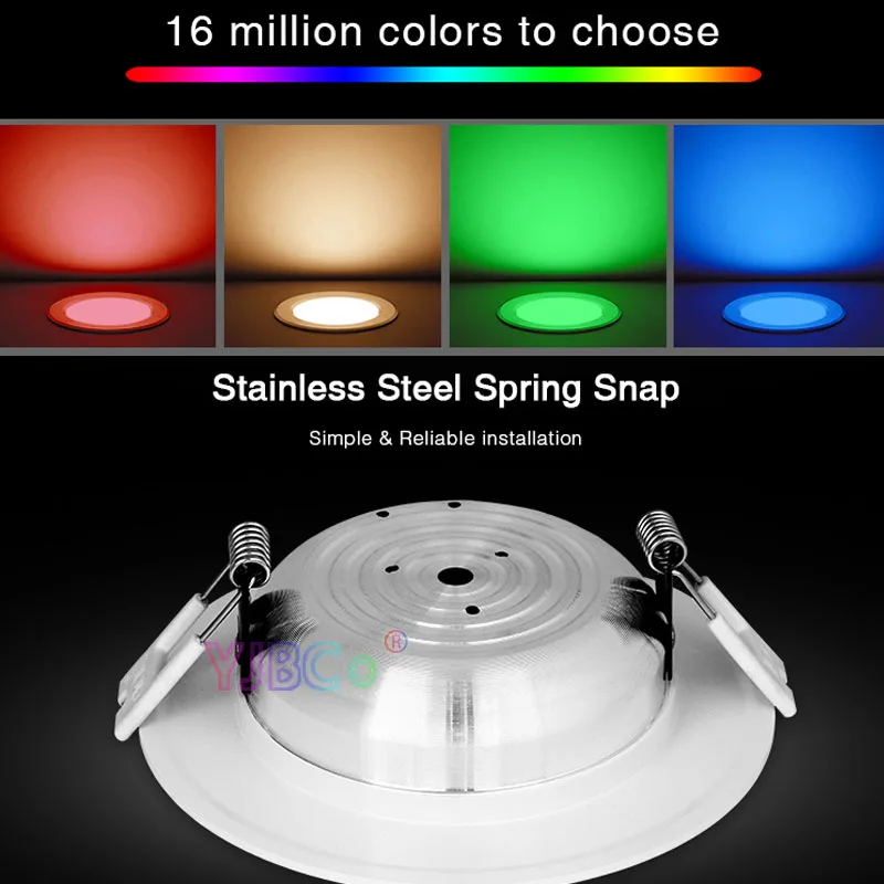 Miboxer FUT068 6 Вт AC100V 240V RGB светодиодный светильник круглый Яркость Регулируемый 110V