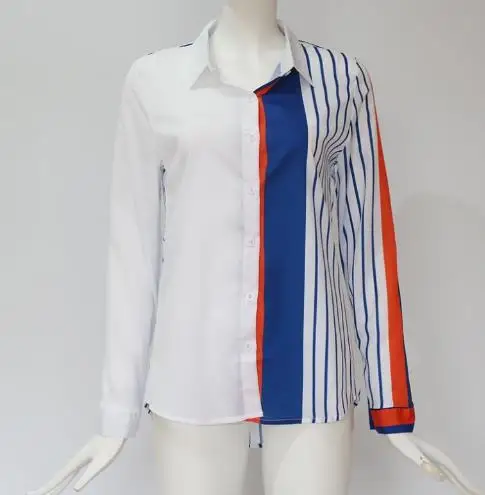 

Women shirt 2019 New Women Summer Autumn Tops And Blouses Shirt Plus Size Long Sleeve Striped Print Women Blouse Shirt