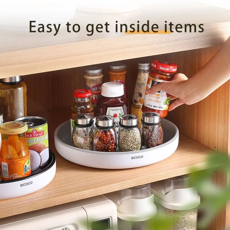 360° rotating storage rack multifunctional seasoning organizer shelf oilproof non slip kitchen supplies holder cosmetic cabinet free global shipp