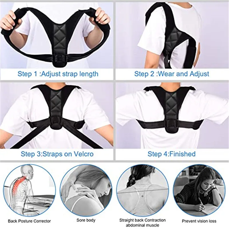Корректор осанки для мужчин и женщин мужчин-унисекс спины коррекции облегчения