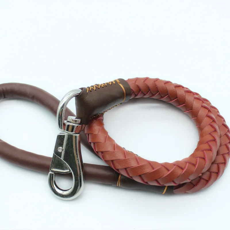 Поводки для питомцев из натуральной кожи поводки собак прочные поводок бега