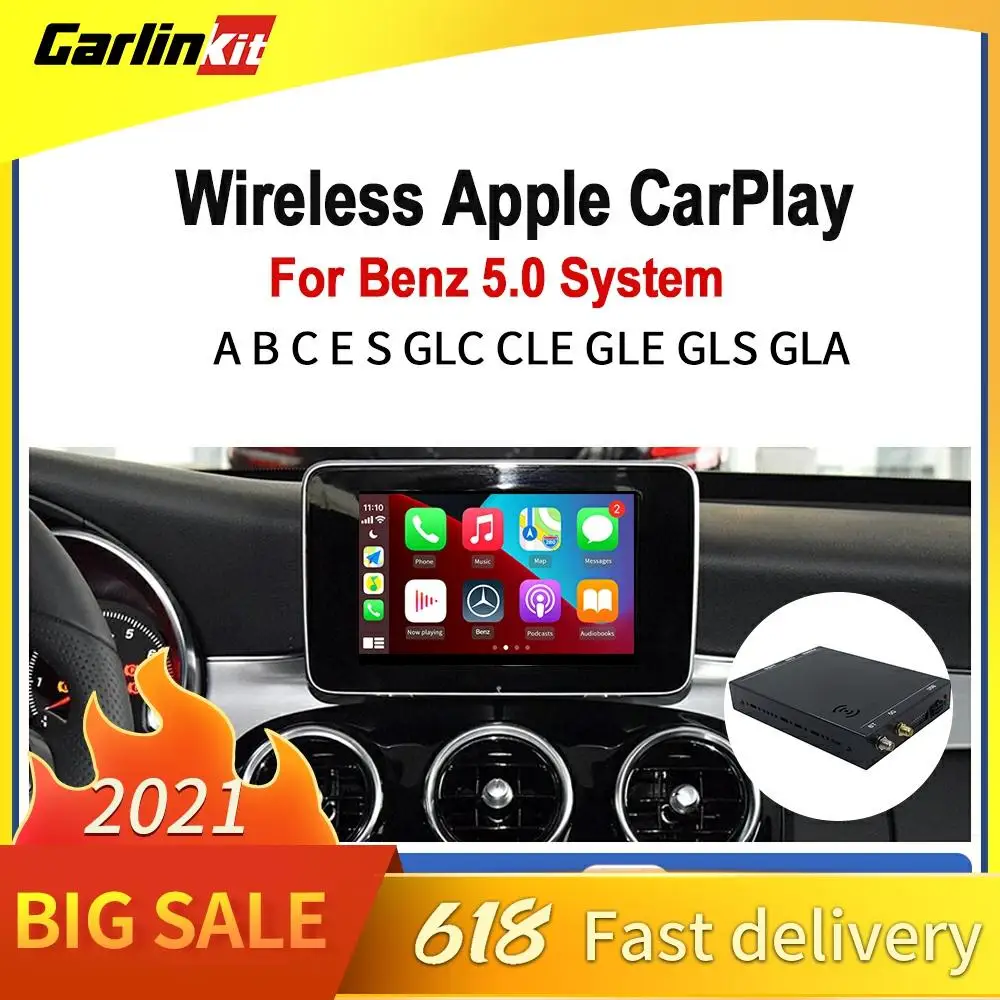 Carlinkit 2 0 2021 новый декодер подходит для Benz NTG5.0 беспроводного воспроизведения