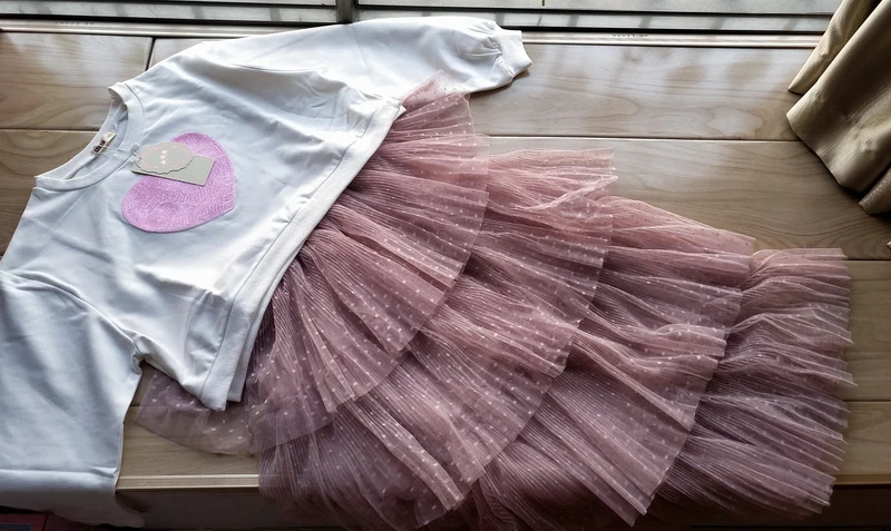 8 10 лет на весну и осень детские костюмы для девочек розовая юбка Комплект одежды 2