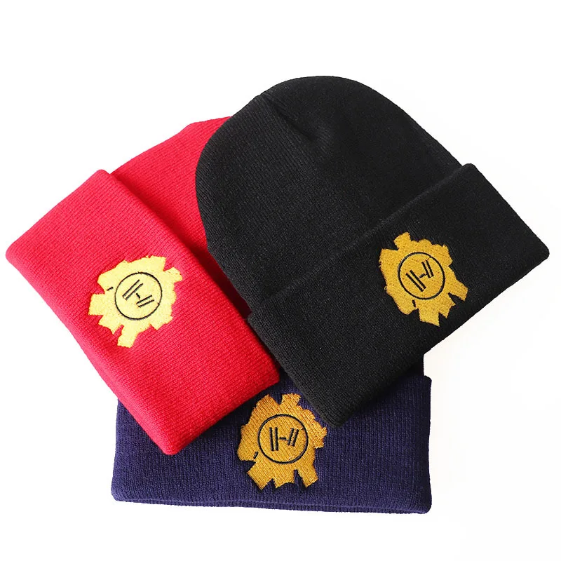 

Trend Embroidered Knitted Hat New Wool Hat Cold Helmet Pullover Cap
