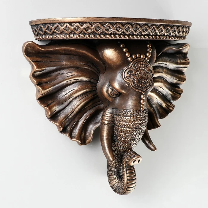 Консоль "Индийский слон" цвет коричнево золотой 36 см|Статуи и скульптуры| |