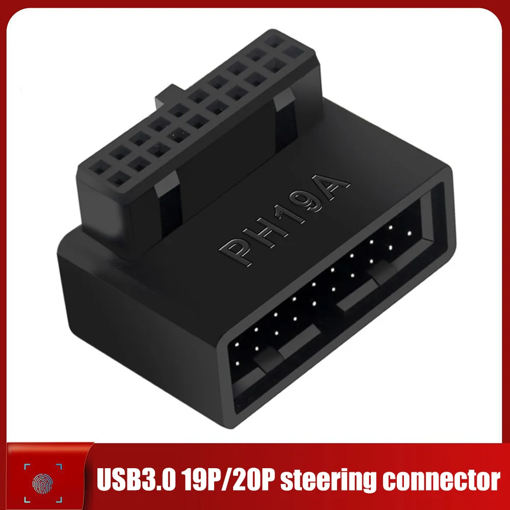 

USB 3.0 19/20pin Male to Female Extension Adapter Angled 90 Degree Converter for Motherboard Connector Socket PH19A / PH19B