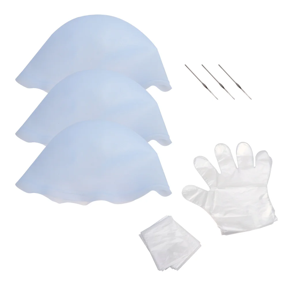 

1 Set Portable Hair Dye Tool Kit Practical Hair Dye Caps Hooks Set Disposable Hair Coloring Shawl Kit Special Hair Colorl