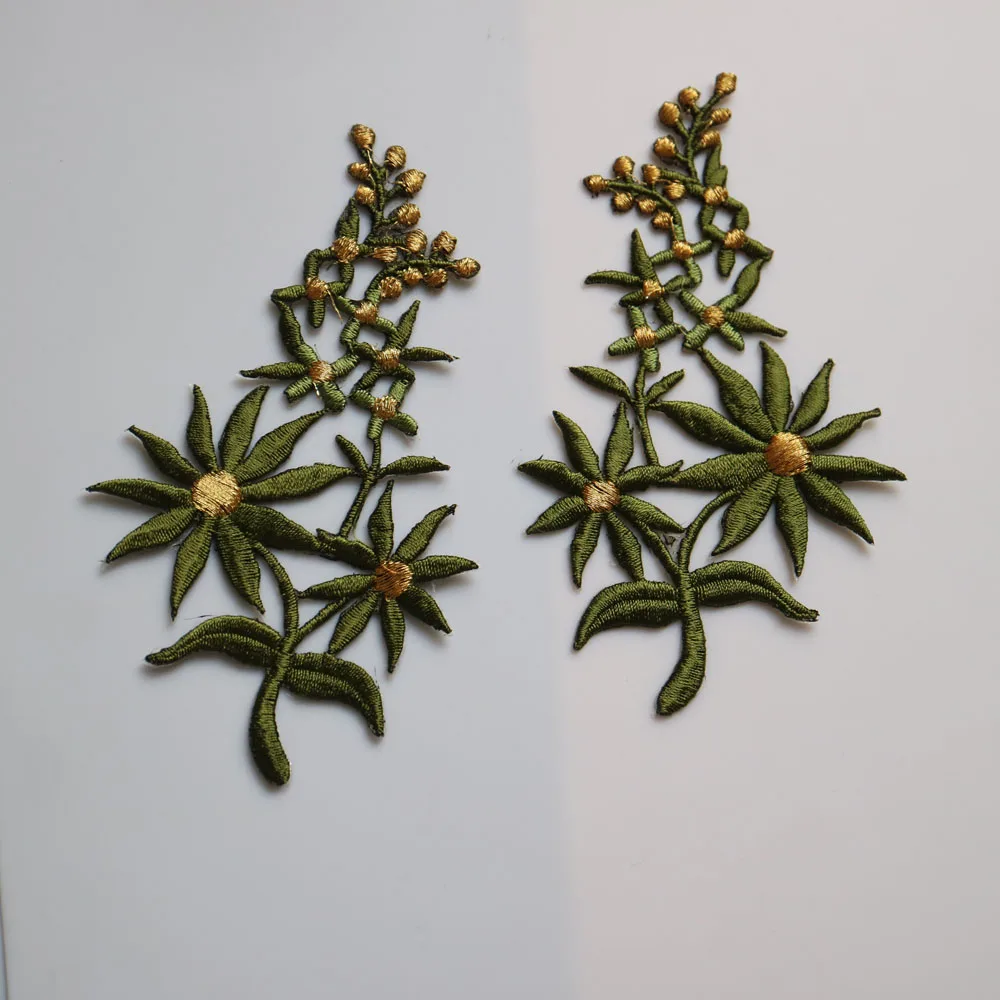 1 пара глажка Цветочная вышитая нашивка для одежды железные вышитые наклейки