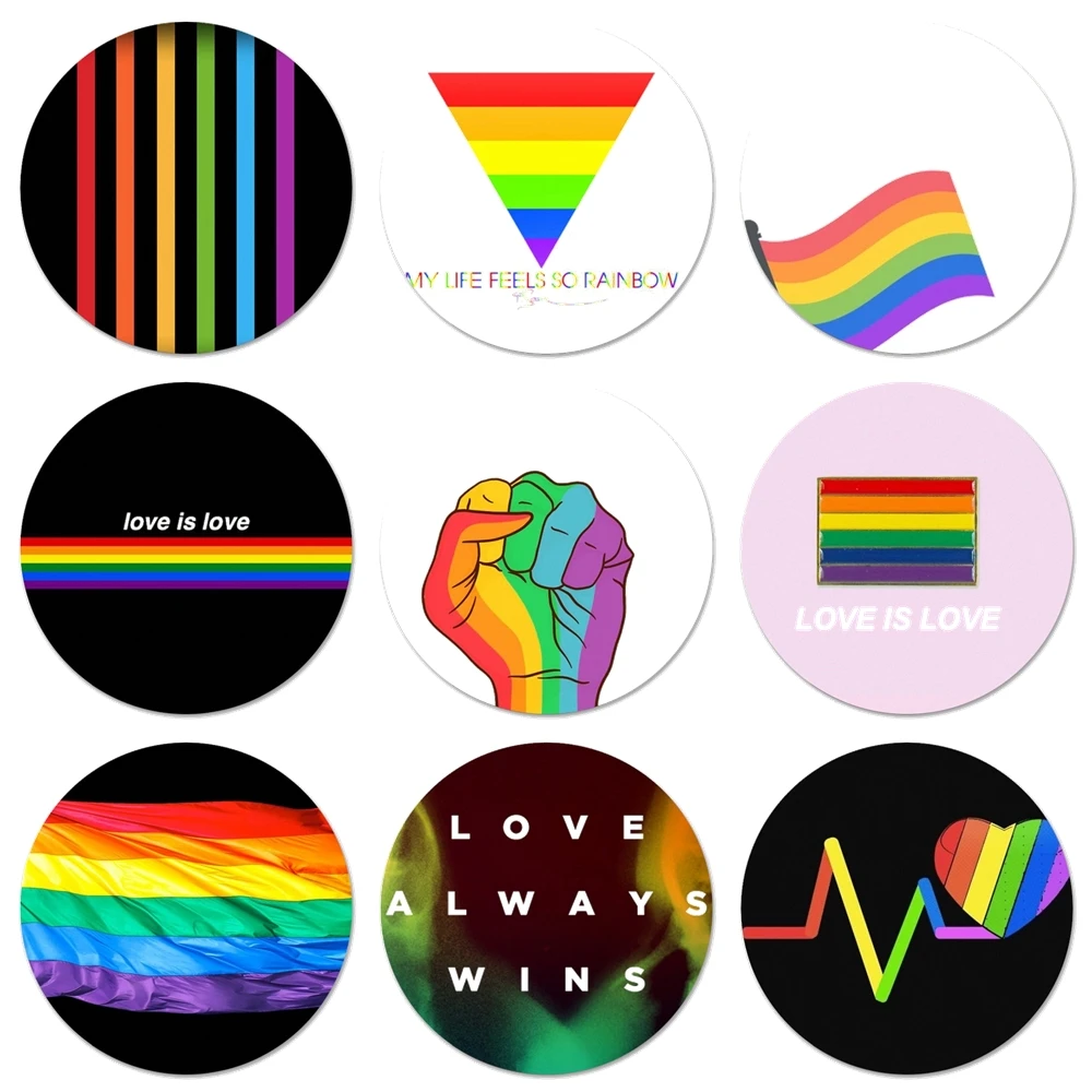 

ЛГБТ Love Wins Значки Металлические Значки для украшения одежды рюкзака 58 мм