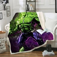 avengers hulk spider man iron man captain america funny character blanket 3d print sherpa blanket on bed home textiles