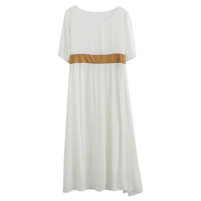 

Lantern Sleeve Plus Size Summer Dress Cotton Linen Elegant Long Maxi Dress White Black Big Size Women Casual Daily Wear Dress