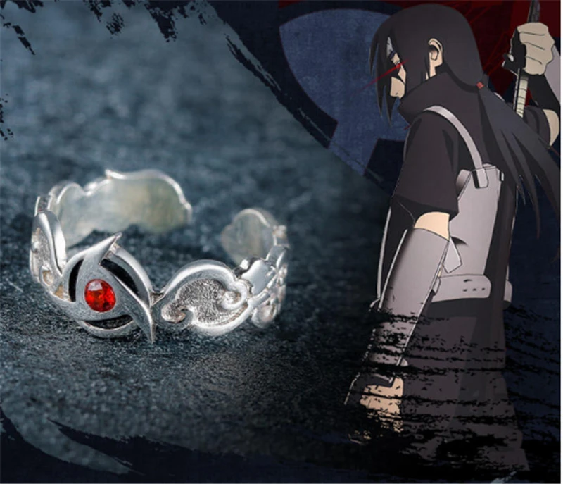 Аниме Наруто Учиха Итачи 925 Серебряное кольцо калейдоскоп глаз циркония Косплей