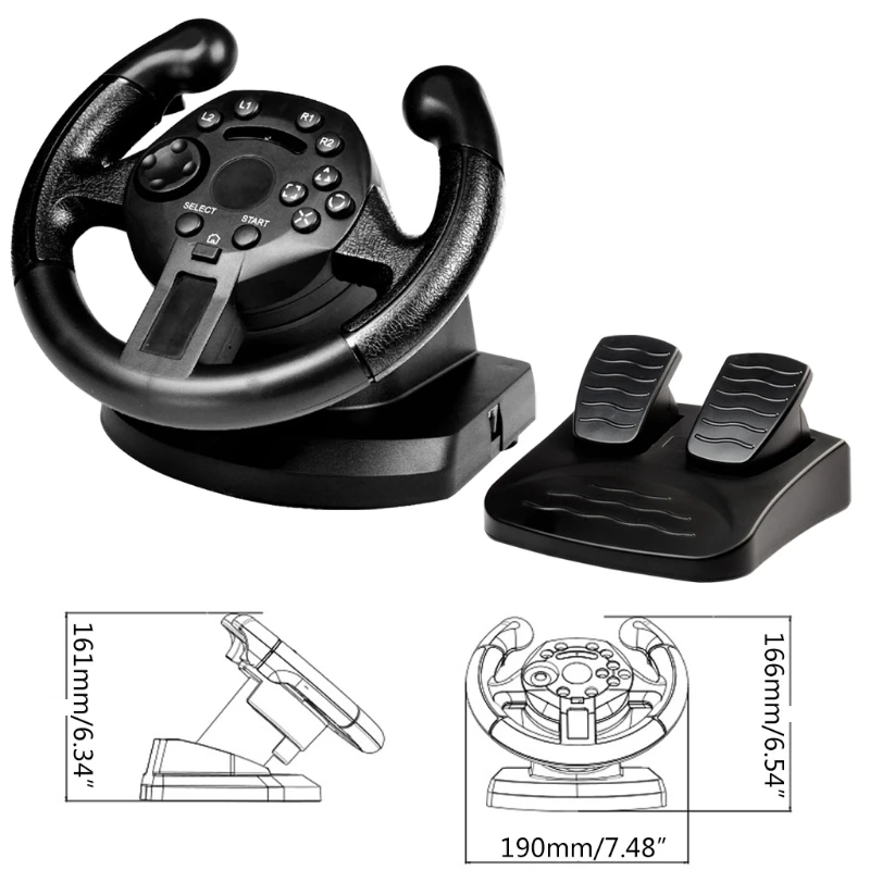 

Game Racing Steering Wheel For PS3/PC Vibration Joysticks Remote Controller 35EA