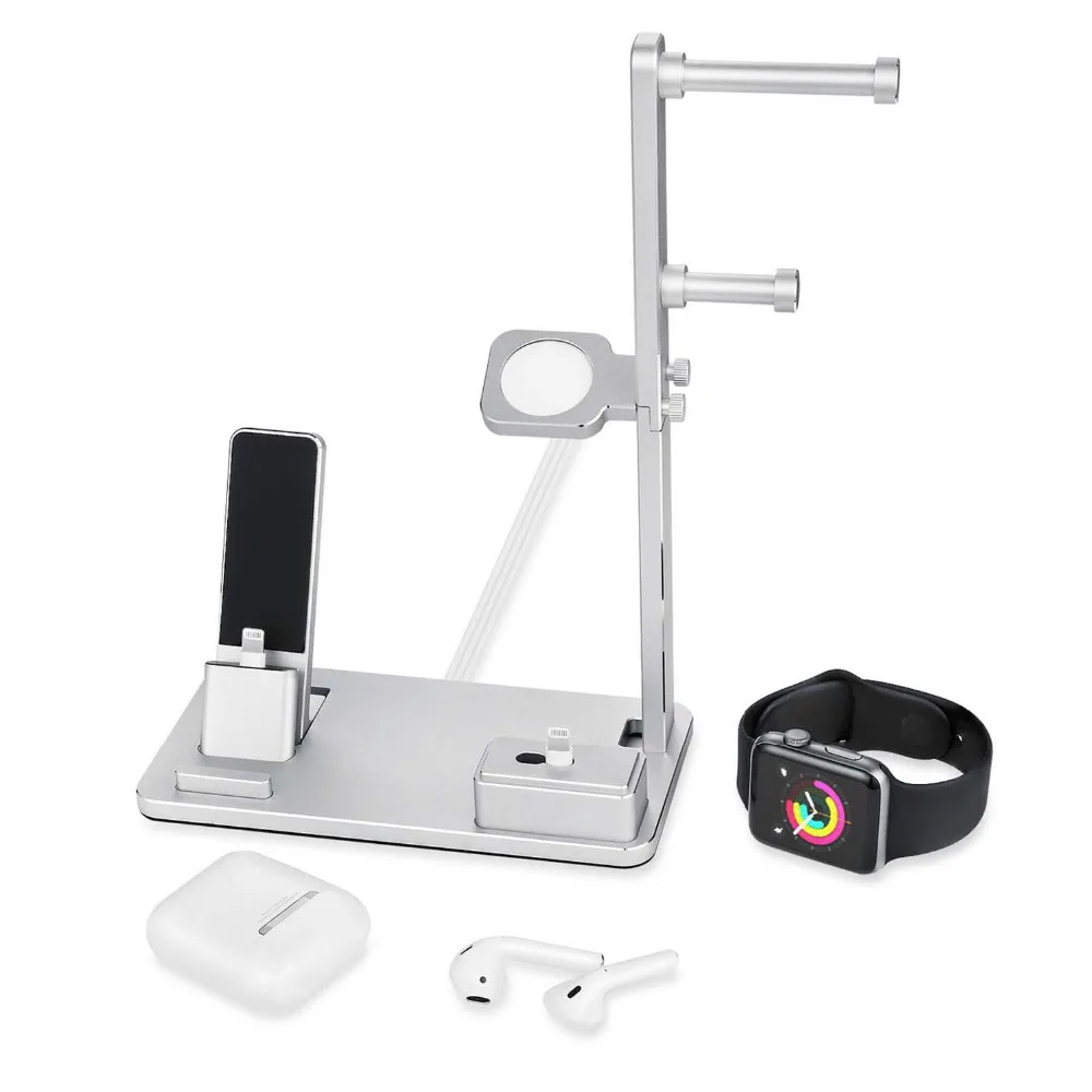 Зарядная док станция Besegad подставка держатель для наушников AirPods IPad Apple Watch серии 1