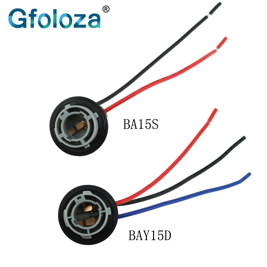 Gfoloza 2 шт. BA15S BAY15D P21W P21/5 Вт лампа Разъем 1156 1157 лампа база адаптер жгут проводов