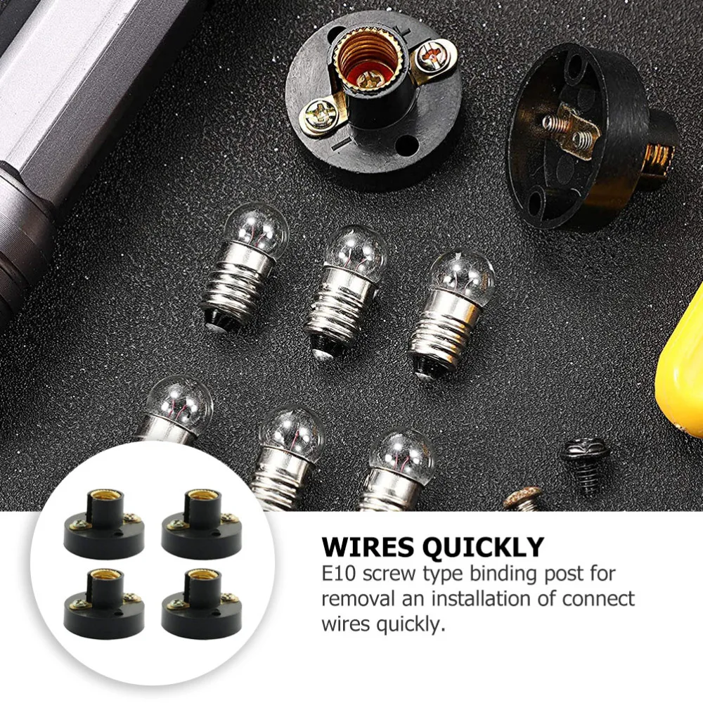 

5pcs Physics E10 Screw Lamp Holder Lamp Base Electricity Teaching Aids