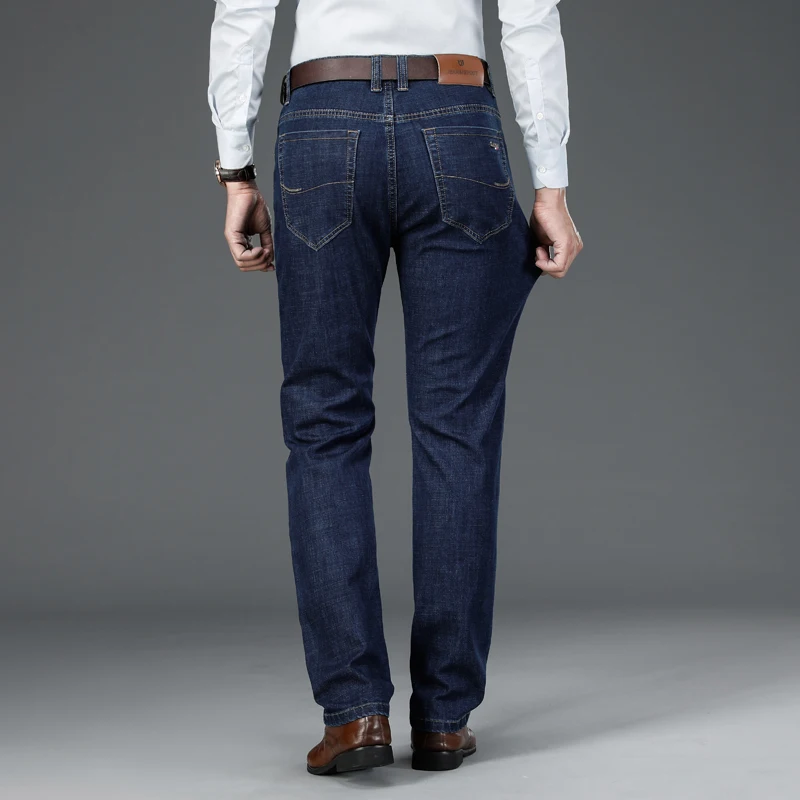 2021 осенние брендовые облегающие прямые Стрейчевые джинсы Классические деловые