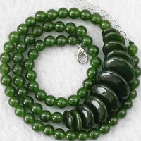 green chain pendant necklace for women natural stone chalcedony jades 6mm round beads strand necklaces diy jewelry 18inch b1027