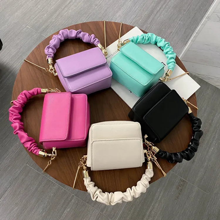 

Folded Totes Square Small Leather Bags for Women Fashion Chains Crossbody Bags Mini Handbag Shoulder Bags Purses and Handbags