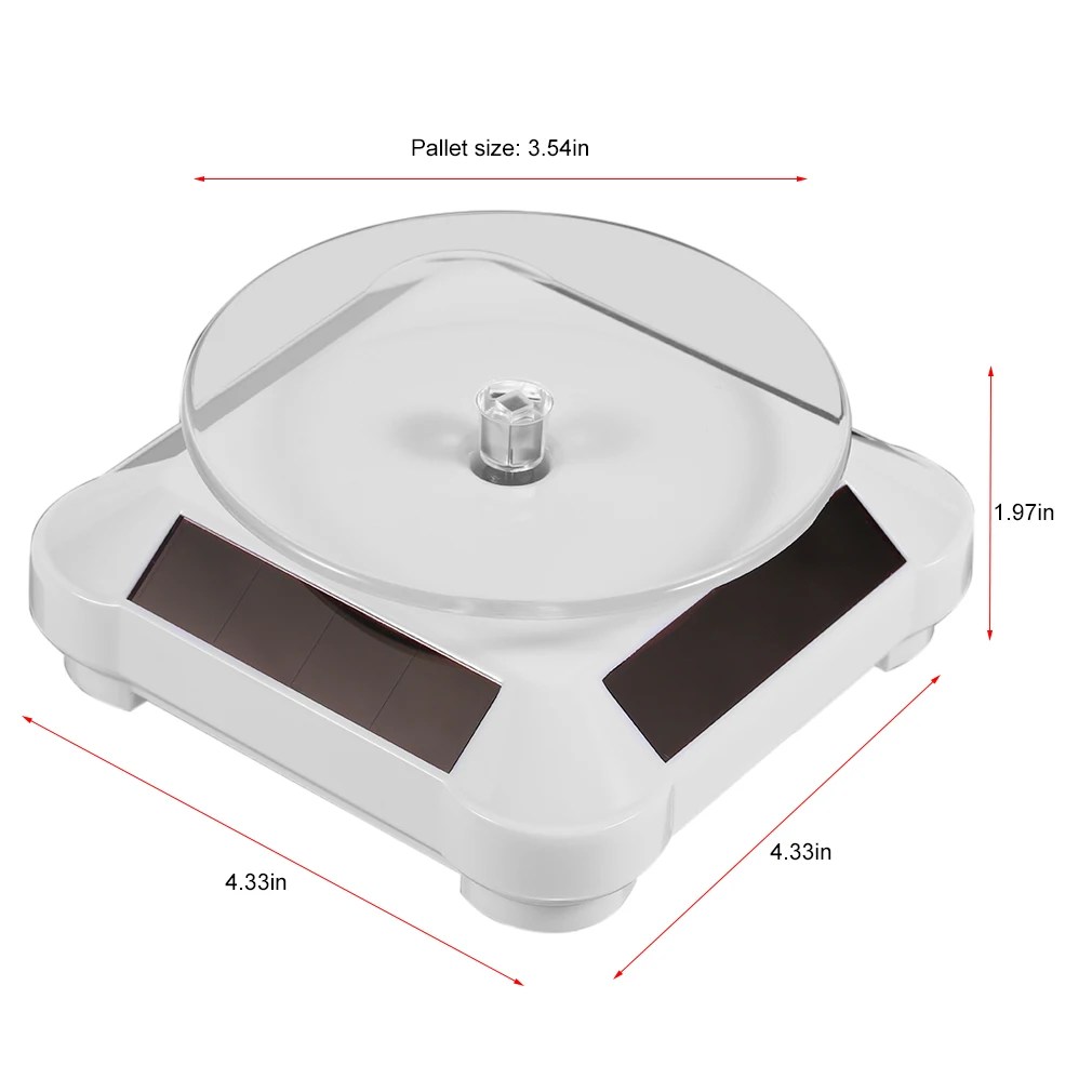 

Latest Fashion Solar Showcase 360 Turntable Automatic Rotary Jewelry Bezel Cases & Displays Stand For Necklace Bracelet Watch