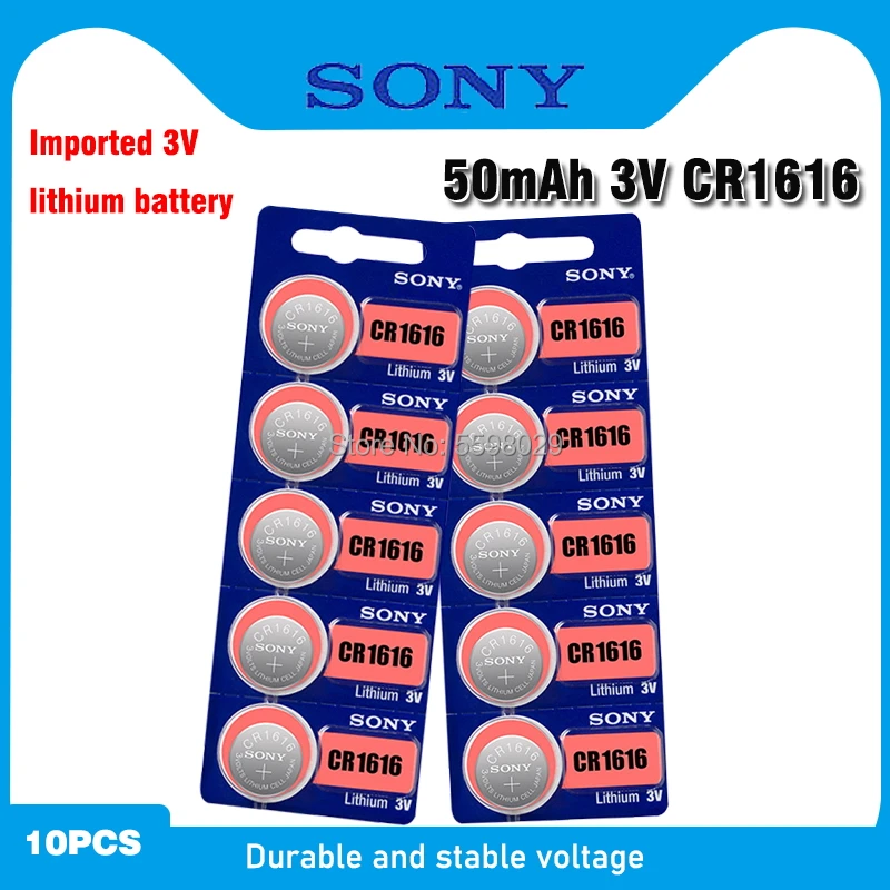 10 шт. Sony оригинальный CR1616 кнопочный Аккумулятор для часов автомобильный пульт
