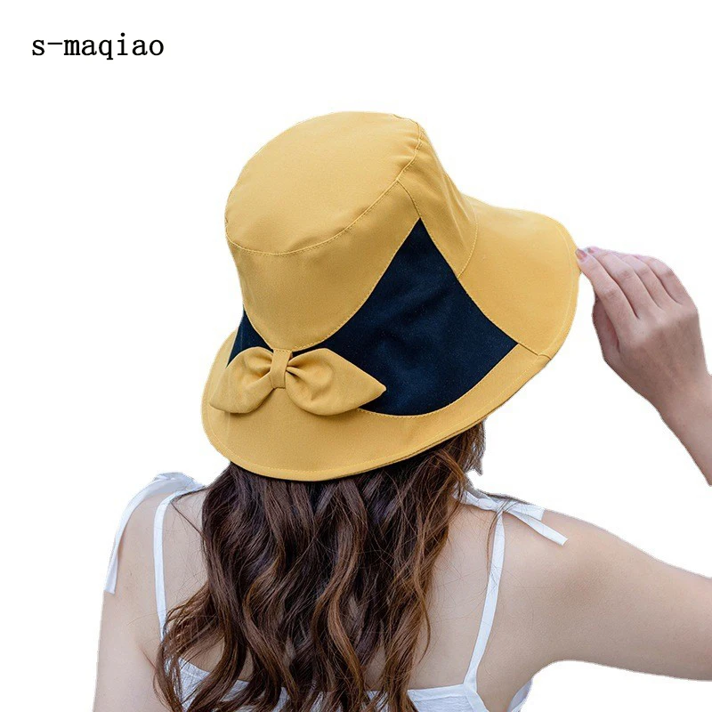 

Панама женская с широкими полями и бантом, хлопковая шляпа от солнца, для отдыха на открытом воздухе, путешествий, пляжа, летняя