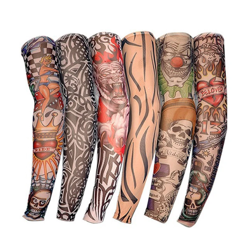 3D тату напечатанные мужские грелки для рук Защита от солнца велосипед Баскетбол